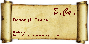 Domonyi Csaba névjegykártya